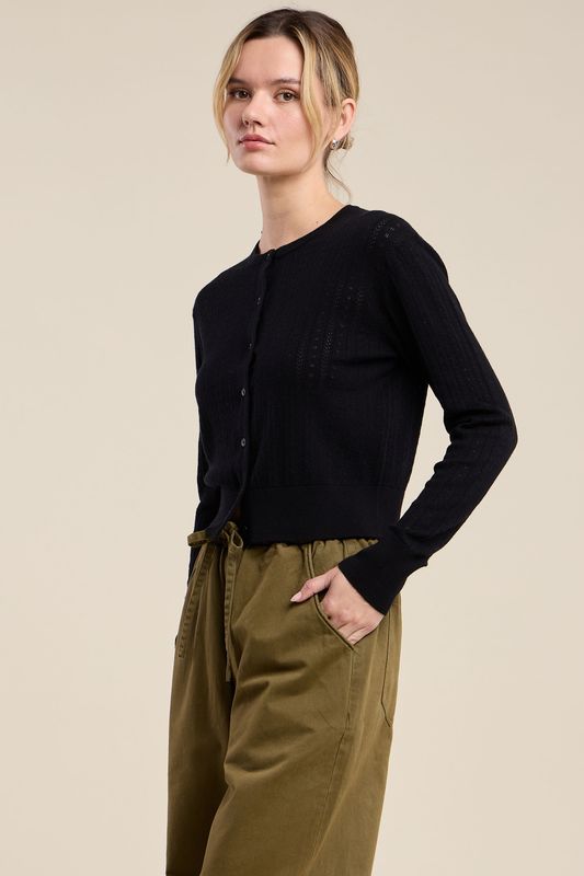 Velvet Lavina Lux Cotton Cashmere Cardigan in Black Velvet Lavina Lux Cotton Cashmere Cardigan in Black