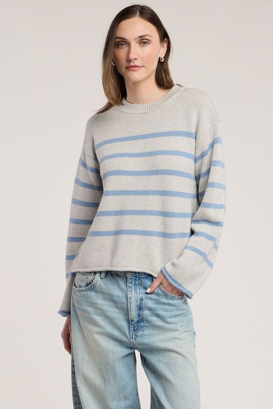 Velvet Lucia Cotton Cashmere Sweater in Light Heather Velvet Lucia Cotton Cashmere Sweater in Light Heather