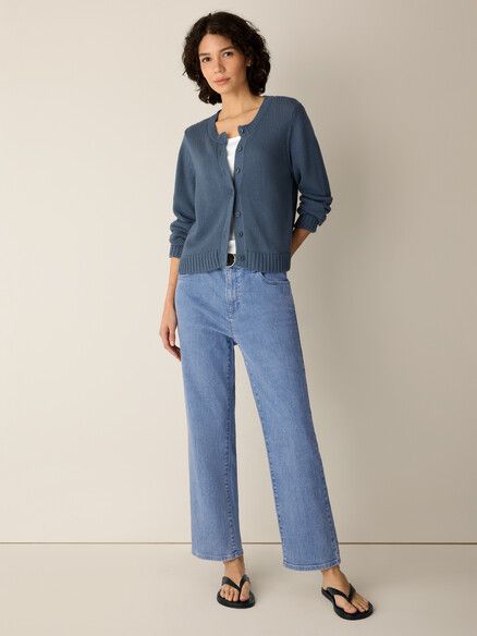 Eileen Fisher Cotton Stretch Denim Straight Jean in Classic Indigo Eileen Fisher Cotton Stretch Denim Straight Jean in Classic Indigo