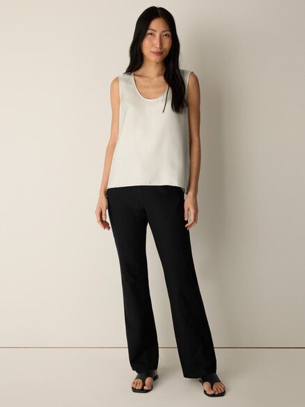 Eileen Fisher Washable Stretch Crepe Kick Pant in Black Eileen Fisher Washable Stretch Crepe Kick Pant in Black