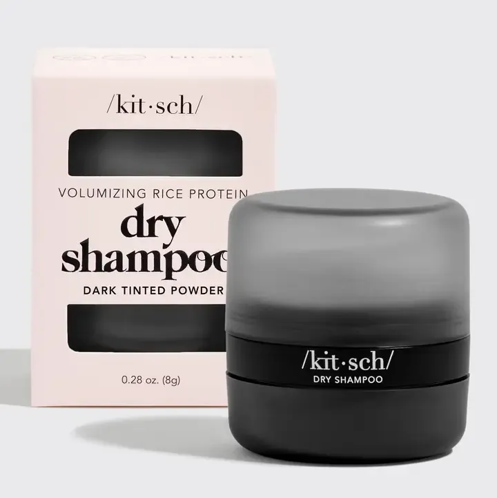 Kitsch Rice Protein Dry Shampoo with Puff in Dark