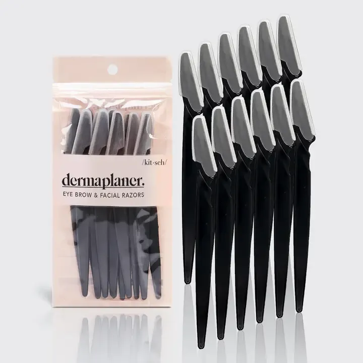 Kitsch Recycled Plastic Dermaplaner 12pc Set in Black Kitsch Recycled Plastic Dermaplaner 12pc Set in Black