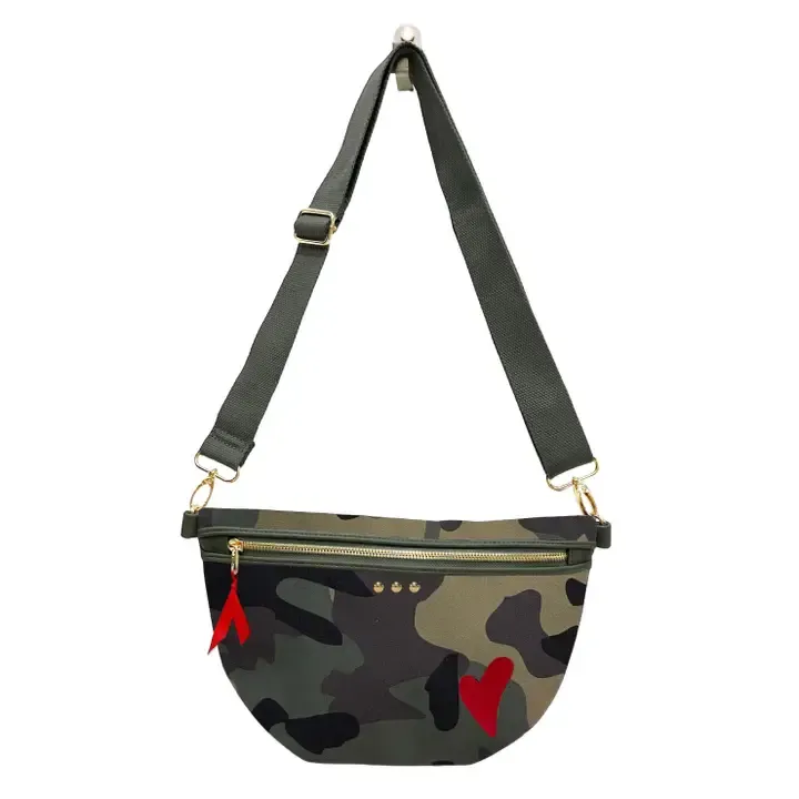 Pretty Simple Colby Canvas Printed Bum Bag in Camo Pretty Simple Colby Canvas Printed Bum Bag in Camo