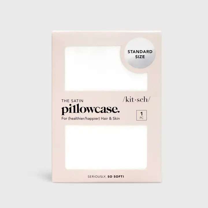 Kitsch Satin Pillowcase in Ivory Kitsch Satin Pillowcase in Ivory
