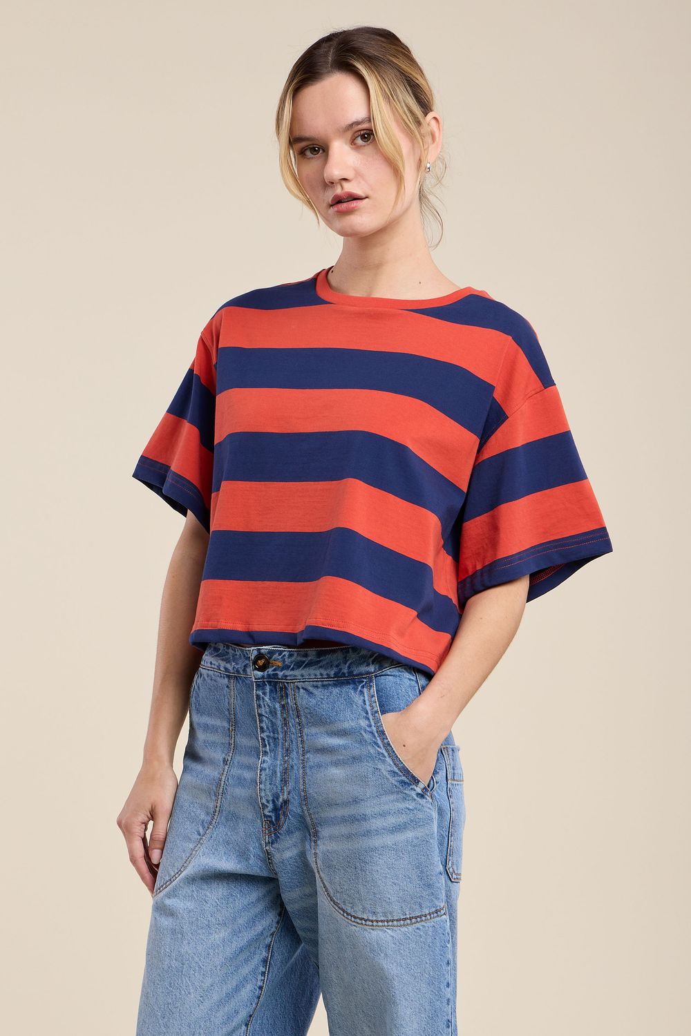 Velvet Fryee Jersey Stripe Tee in Red/Blue Stripe Velvet Fryee Jersey Stripe Tee in Red/Blue Stripe