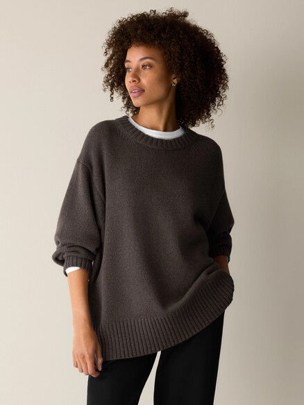Eileen Fisher Cotton & Recycled Cashmere Crew Neck Sweater in Cobblestone Eileen Fisher Cotton & Recycled Cashmere Crew Neck Sweater in Cobblestone