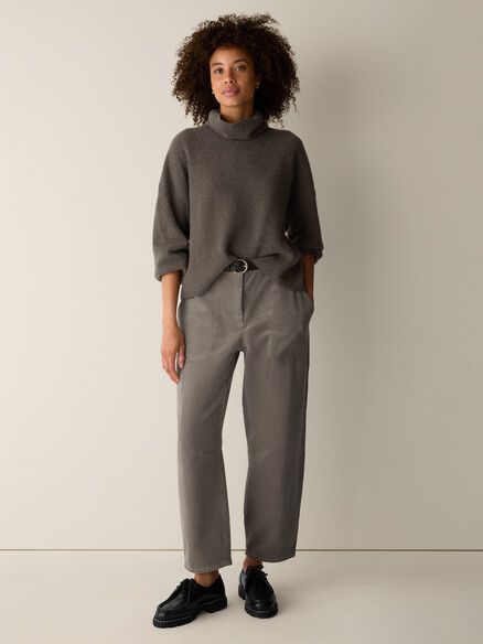 Eileen Fisher Organic Cotton Stretch Corduroy Arch Pant in Twine Eileen Fisher Organic Cotton Stretch Corduroy Arch Pant in Twine