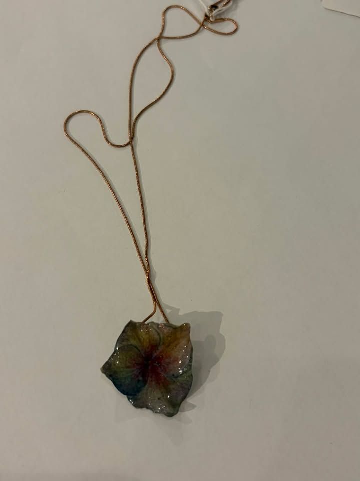 JM Studios Handmade Flower Necklace in Earthy Ombre - #31