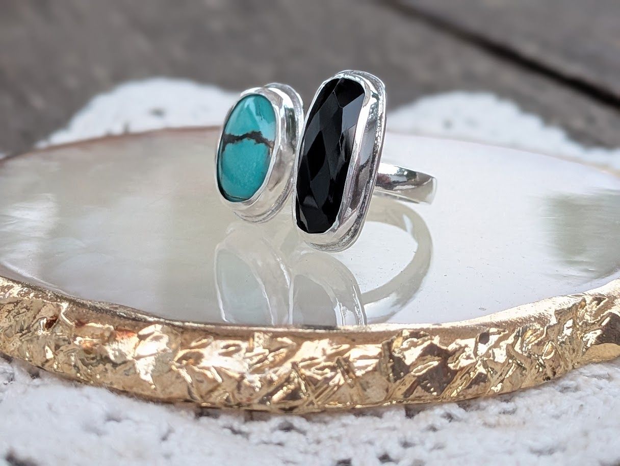Savage Roots Frankie Ring in Onyx, Turquoise & Sterling Silver