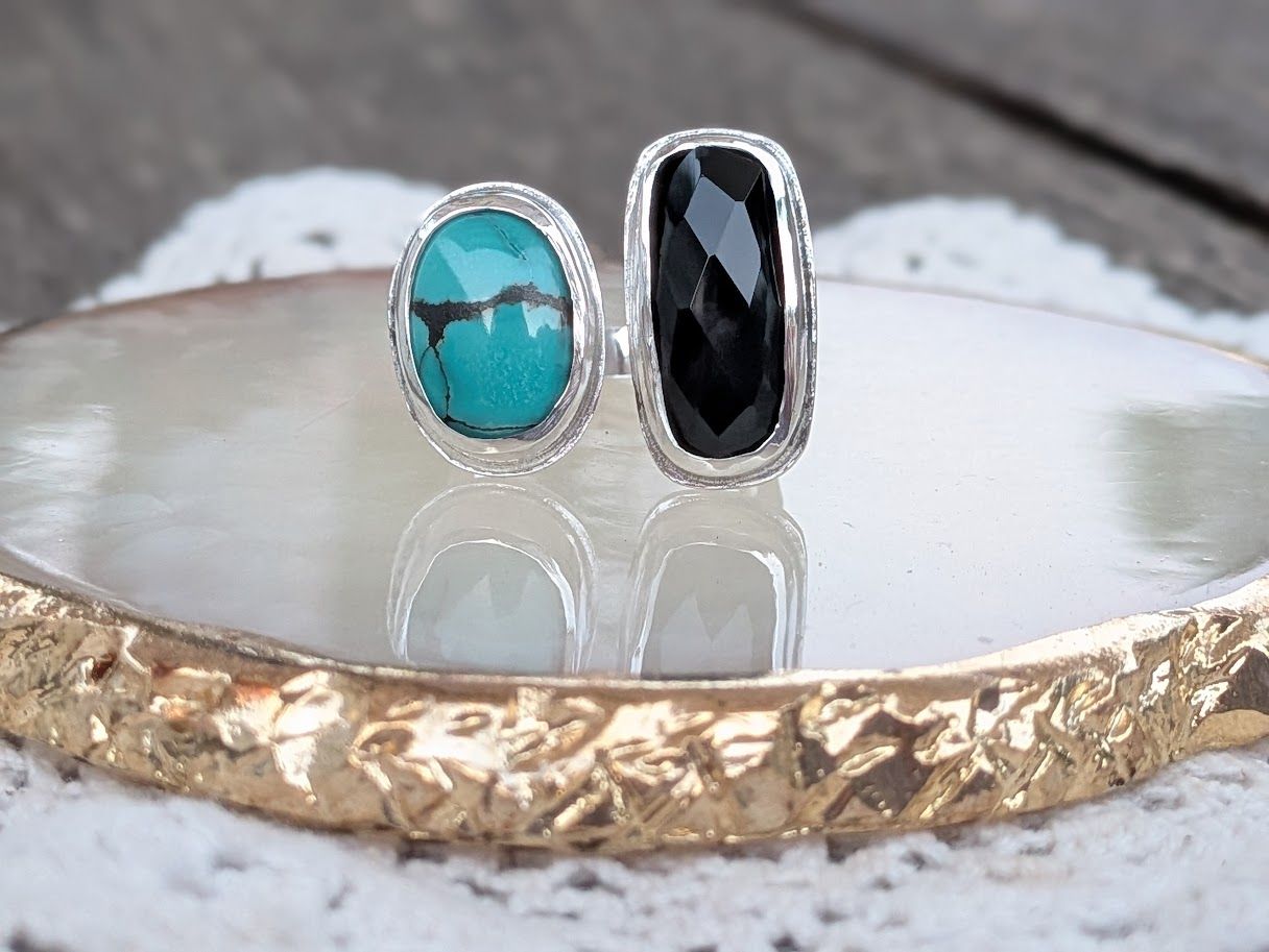 Savage Roots Frankie Ring in Onyx, Turquoise & Sterling Silver Savage Roots Frankie Ring in Onyx, Turquoise & Sterling Silver