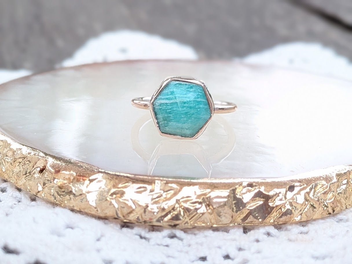 Savage Roots Sorelle Ring in Sterling Silver, 14KGF & Amazonite Savage Roots Sorelle Ring in Sterling Silver, 14KGF & Amazonite