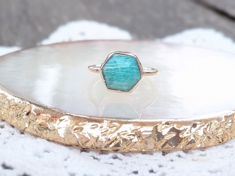 Savage Roots Sorelle Ring in Sterling Silver, 14KGF & Amazonite Savage Roots Sorelle Ring in Sterling Silver, 14KGF & Amazonite