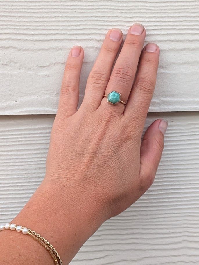 Savage Roots Sorelle Ring in Sterling Silver, 14KGF & Amazonite