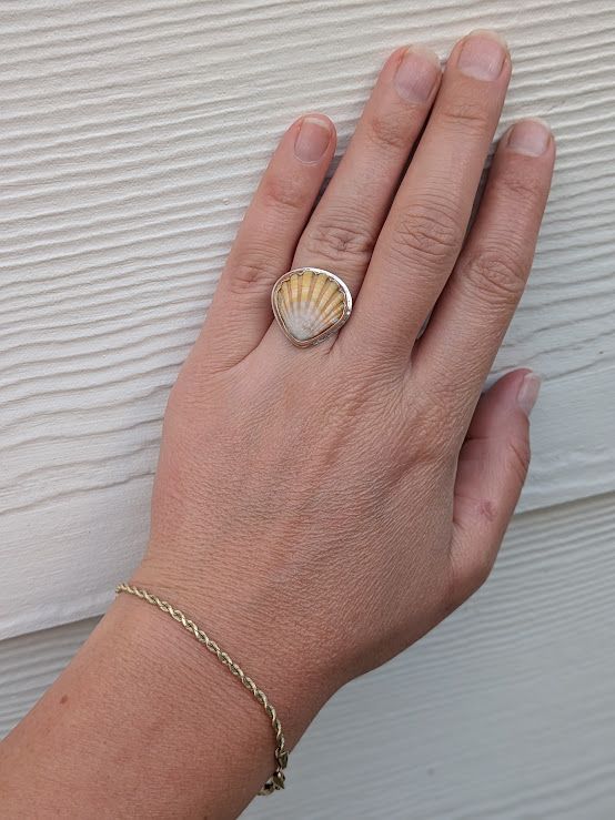 Savage Roots Hanalei Ring in Hawaiian Sunrise Shell, 14KGF & Sterling Silver