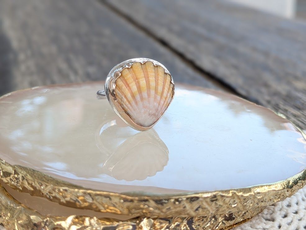 Savage Roots Hanalei Ring in Hawaiian Sunrise Shell, 14KGF & Sterling Silver Savage Roots Hanalei Ring in Hawaiian Sunrise Shell, 14KGF & Sterling Silver