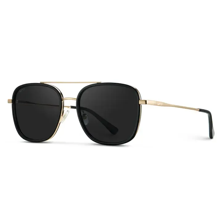WMP Gia Square Frame Sunglasses in Black/Black Lens WMP Gia Square Frame Sunglasses in Black/Black Lens