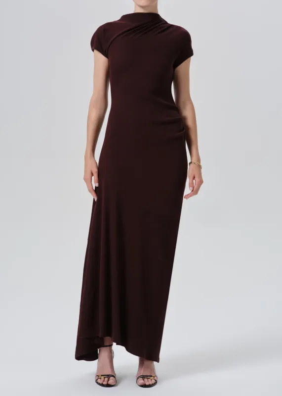 Citizens of Humanity Kira Sculptural Dress in Mahogany Citizens of Humanity Kira Sculptural Dress in Mahogany