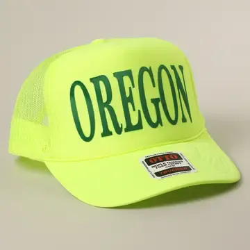 OTTO Oregon Trucker Hat in Neon Yellow OTTO Oregon Trucker Hat in Neon Yellow