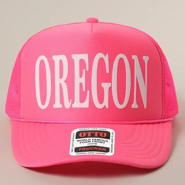 OTTO Oregon Trucker Hat in Neon Pink OTTO Oregon Trucker Hat in Neon Pink