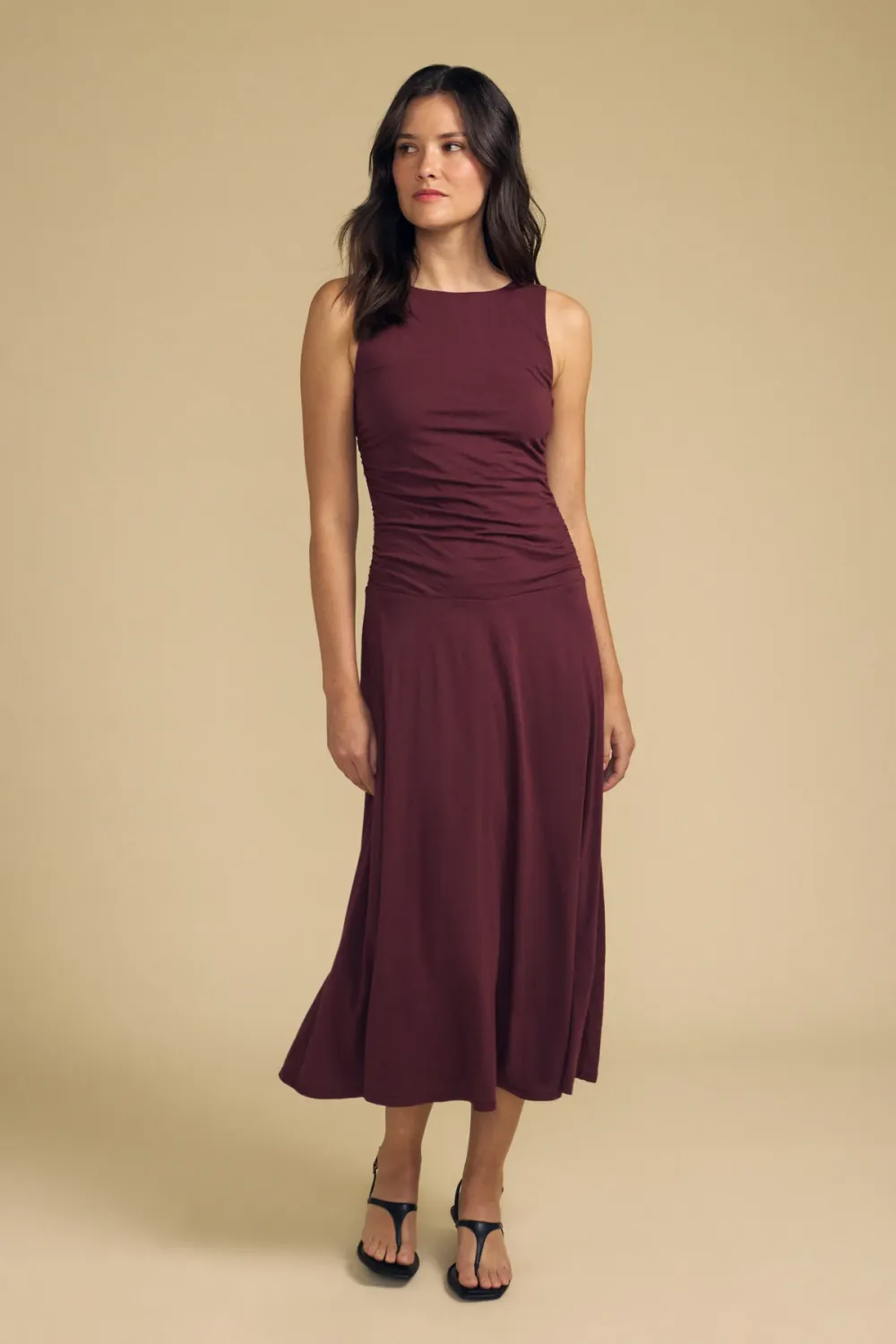 Velvet Pia Gauzy Whisper Novelty Dress in Dark Plum