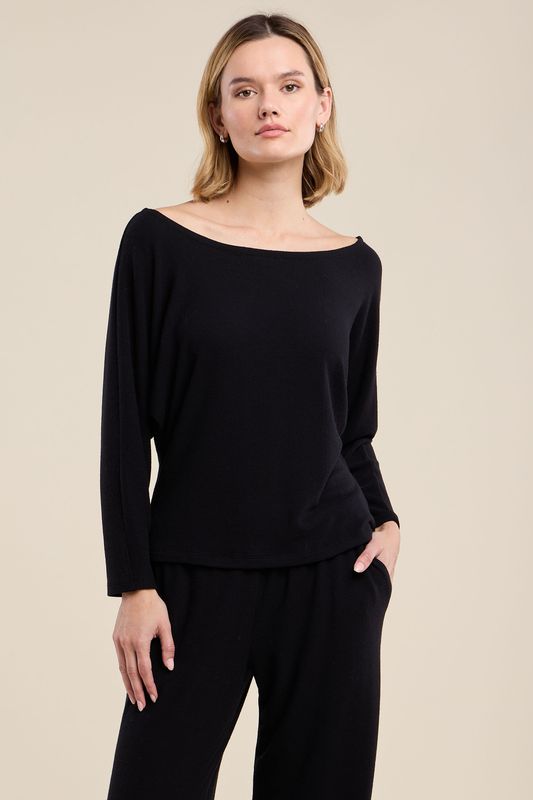 Velvet Cecilia Kashmir Knit Top in Black