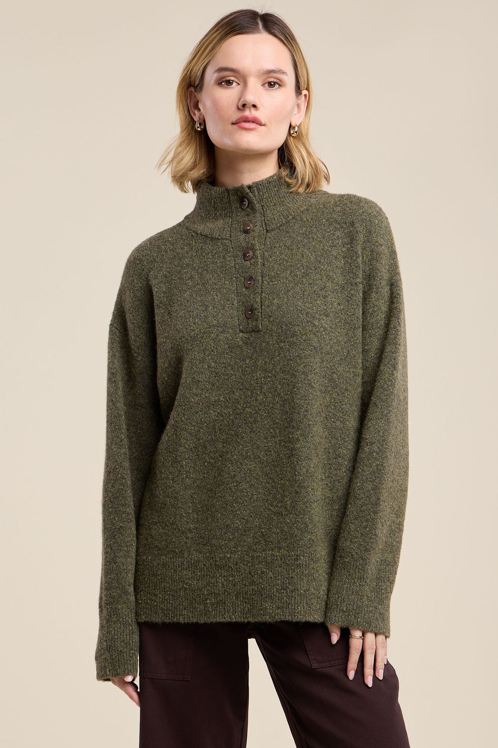 Velvet Dara Cozy Knit Sweater in Sap Velvet Dara Cozy Knit Sweater in Sap