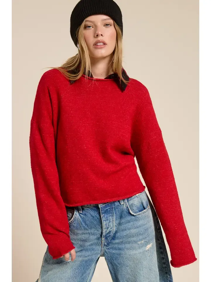 Mimosa Essential Pullover Sweater in Red Mimosa Essential Pullover Sweater in Red