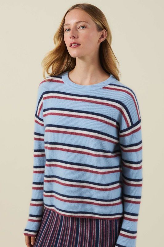 Velvet Beth Cashmere Blend Novelty Stripe Sweater in Multi