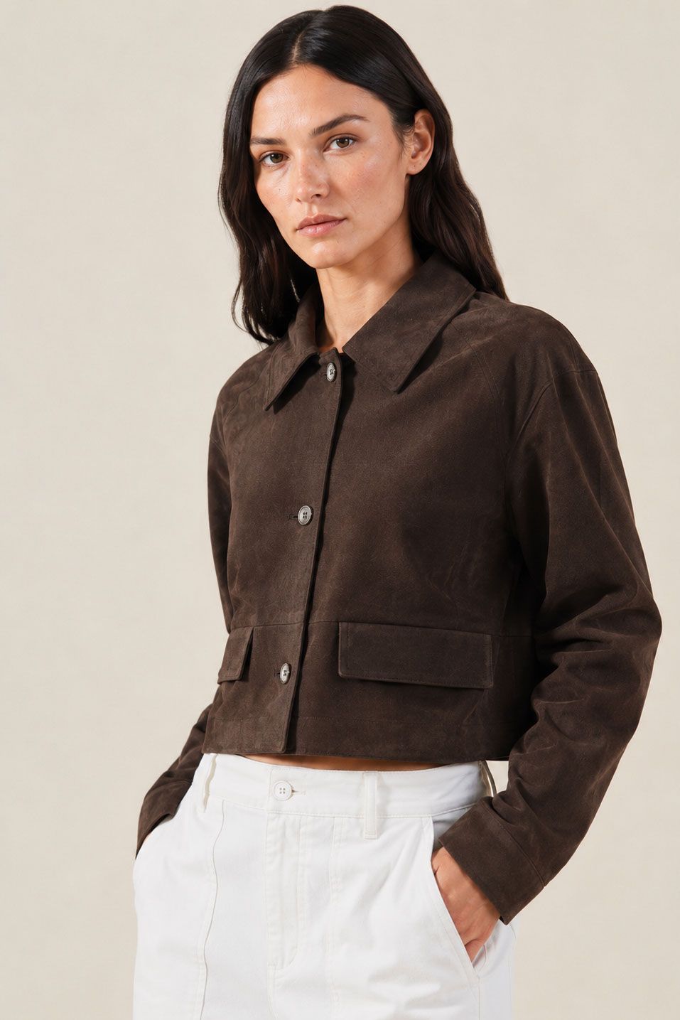 Velvet Camryn Faux Suede Jacket in Mole