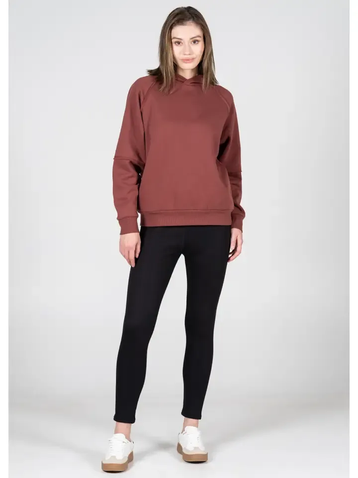 C'est Moi Viscose Sherpa Lined Leggings in Black