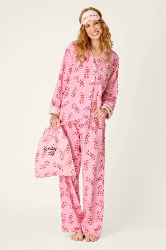 PJ Salvage Sweeter Than Sugar 4pc Flannel PJ Set in Baby Pink PJ Salvage Sweeter Than Sugar 4pc Flannel PJ Set in Baby Pink