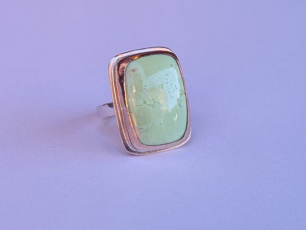 Savage Roots Randi Ring in Lemon Chrysoprase , Sterling Silver & 14KGF Savage Roots Randi Ring in Lemon Chrysoprase , Sterling Silver & 14KGF