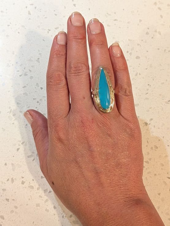 Savage Roots Cruz Ring in Turquoise, Sterling Silver, 14KGF