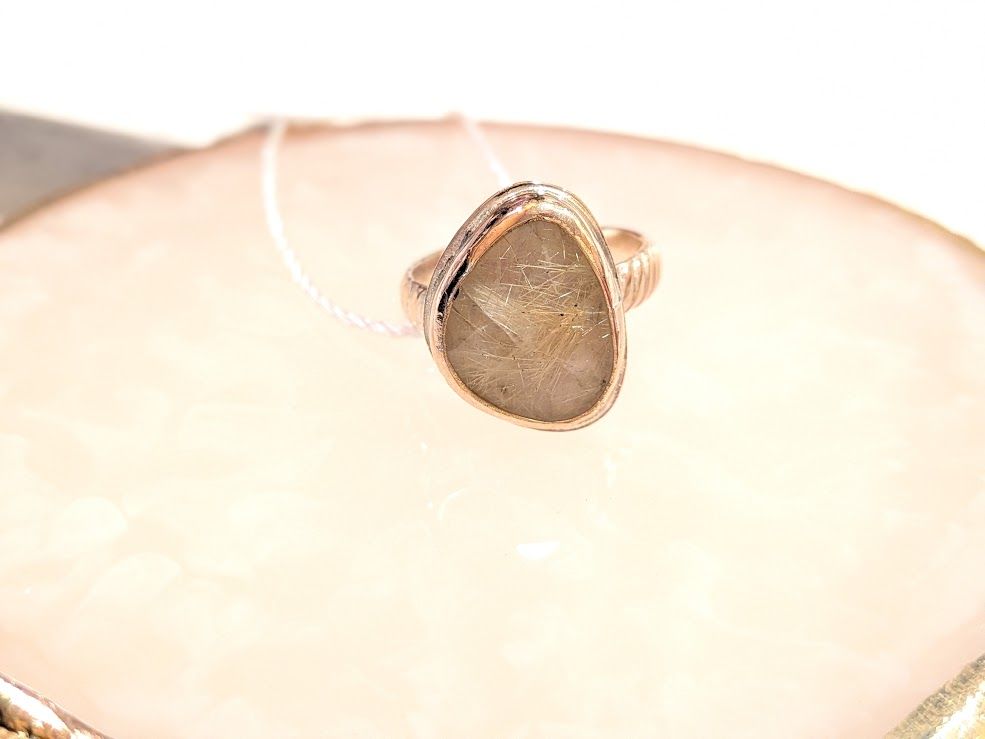 Savage Roots Savvy Ring in Rutilated Quartz & 14KGF