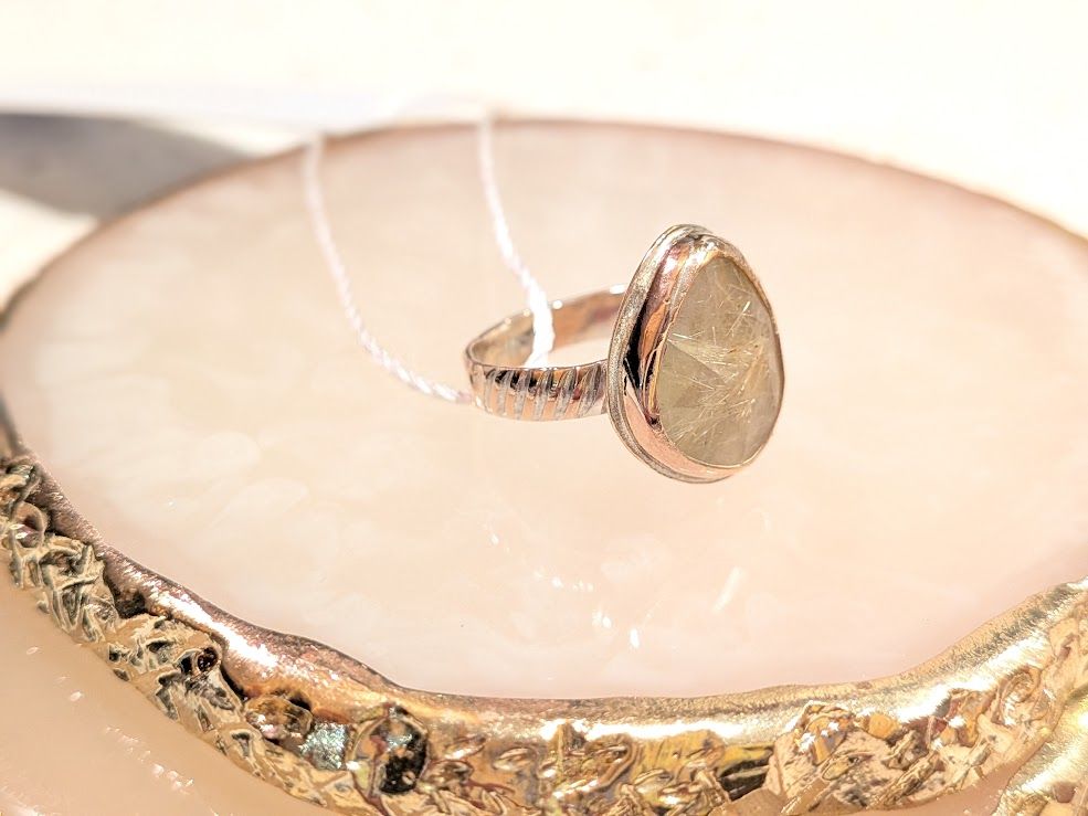 Savage Roots Savvy Ring in Rutilated Quartz & 14KGF Savage Roots Savvy Ring in Rutilated Quartz & 14KGF