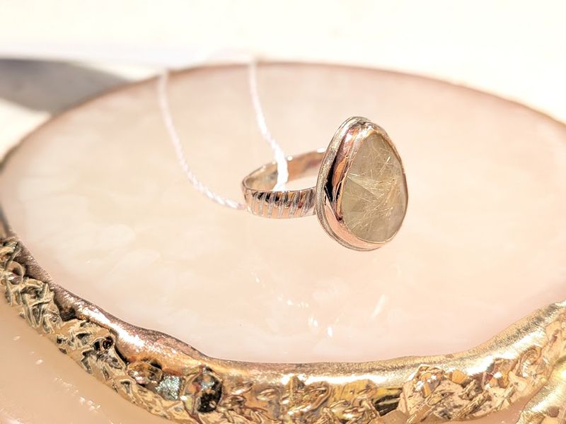 Savage Roots Savvy Ring in Rutilated Quartz & 14KGF Savage Roots Savvy Ring in Rutilated Quartz & 14KGF