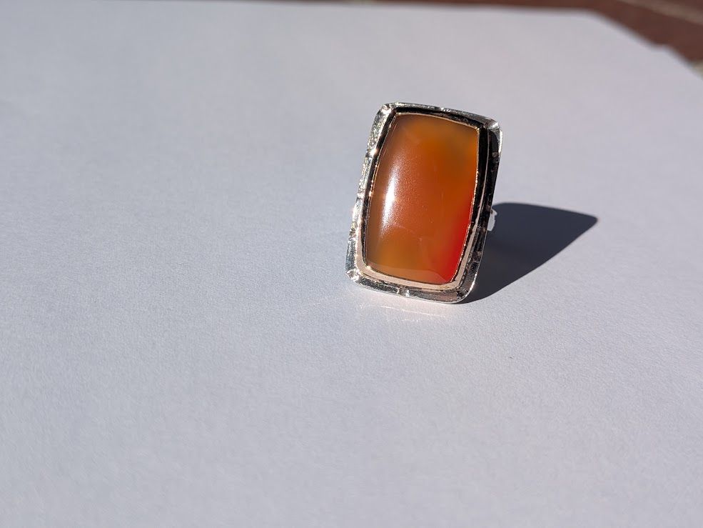 Savage Roots Andersen Ring in Carnelian, Sterling Silver & 14KGF