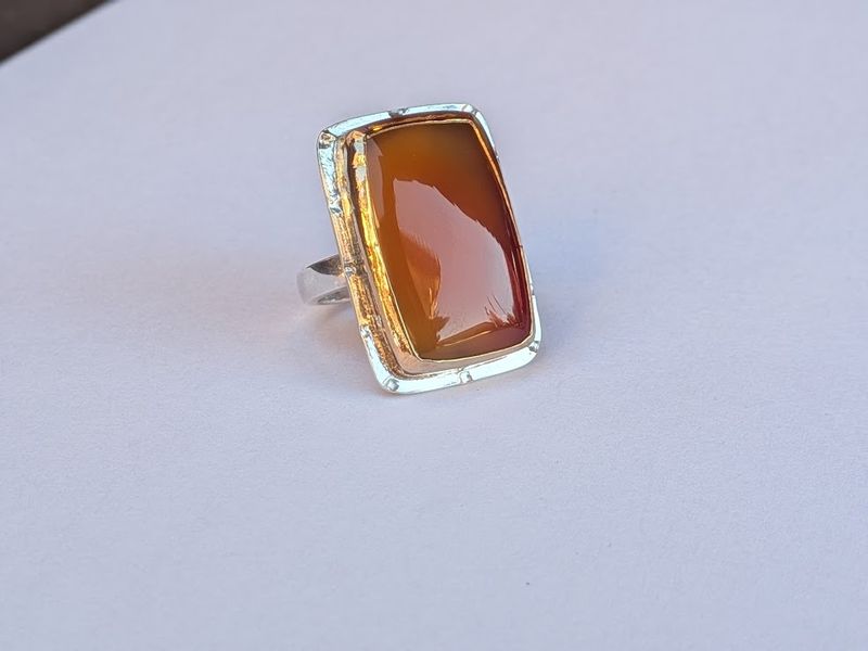 Savage Roots Andersen Ring in Carnelian, Sterling Silver & 14KGF Savage Roots Andersen Ring in Carnelian, Sterling Silver & 14KGF