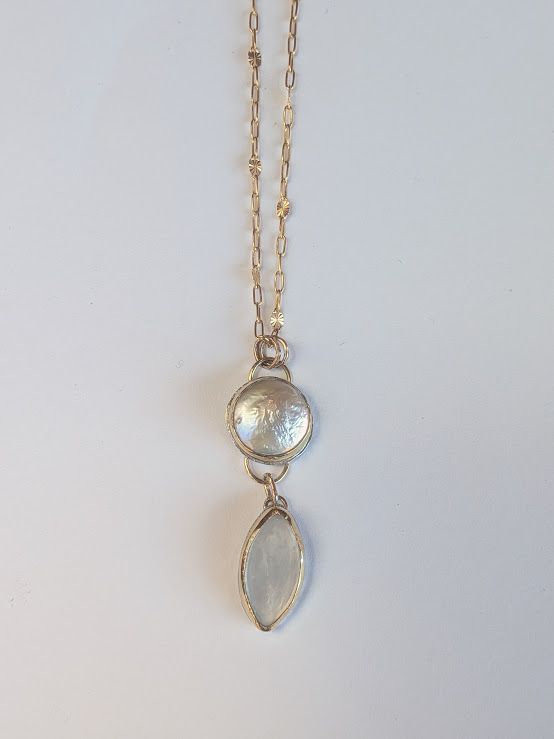 Savage Roots Kit Necklace in Freshwater Pearl, Mother of Pearl, 14KGF & Sterling Silver