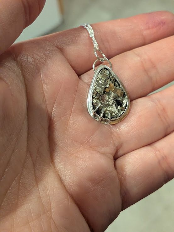Savage Roots Pippy Necklace in Pyrite Druzy & Sterling Silver