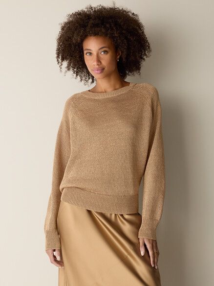 Eileen Fisher Sleek Viscose Crew Neck Sweater in Ginger Eileen Fisher Sleek Viscose Crew Neck Sweater in Ginger