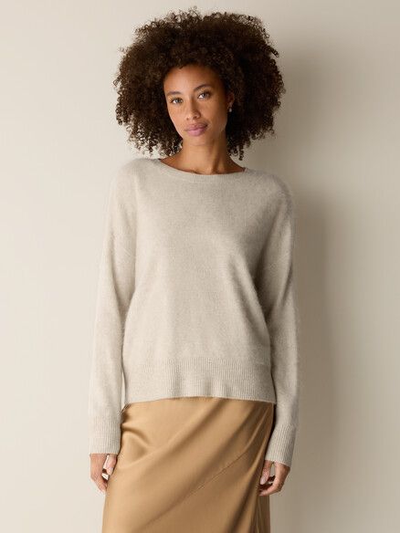 Eileen Fisher Cashmere Fluff Crew Neck Sweater in Maple Oat Eileen Fisher Cashmere Fluff Crew Neck Sweater in Maple Oat