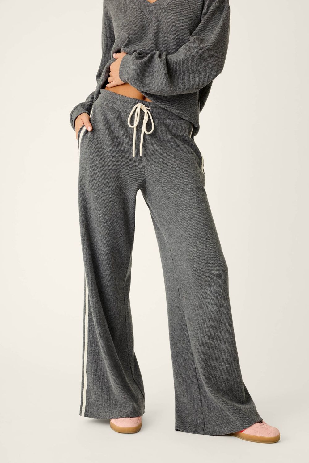 PJ Salvage Weekday Waffles Lounge Pant in Dark Charcoal