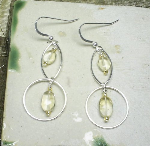 Citrine Sterling Double Drop Earrings