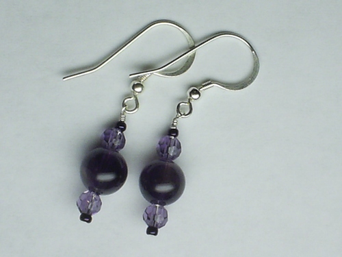 Amethyst Rounds ~ Sterling Silver Earrings