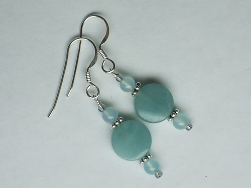 Aquamarine Coins ~ Sterling Silver
