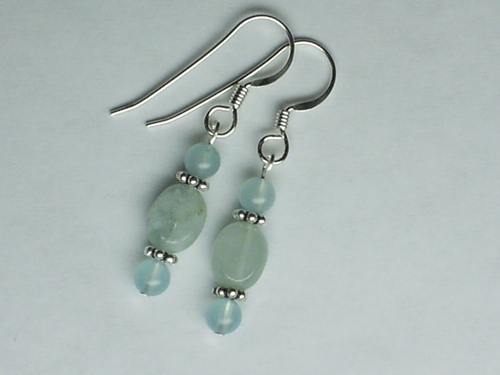 Aquamarine Cuties ~ Sterling Silver Earrings