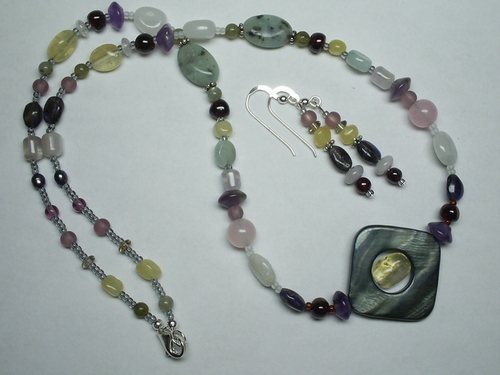 Beauty Necklace and Earring Set ~ Sterling Silver