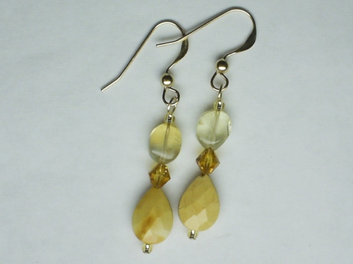 Citrine &amp; Mookaite ~ Gold Filled Earrings