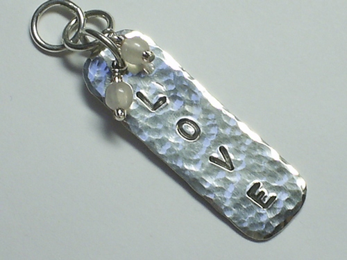 Custom Hand Hammered &quot;LOVE&quot; Tag ~ Sterling Silver